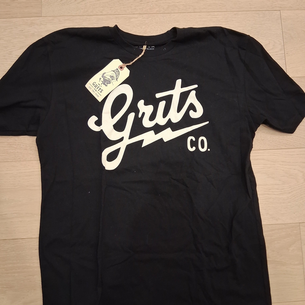 NWT Grits Co. Logo Black T-shirt Mens Size L